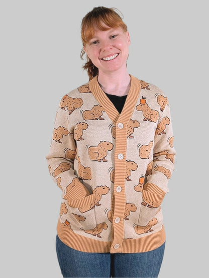 The Capybara Cardigan - Sleepy Peach