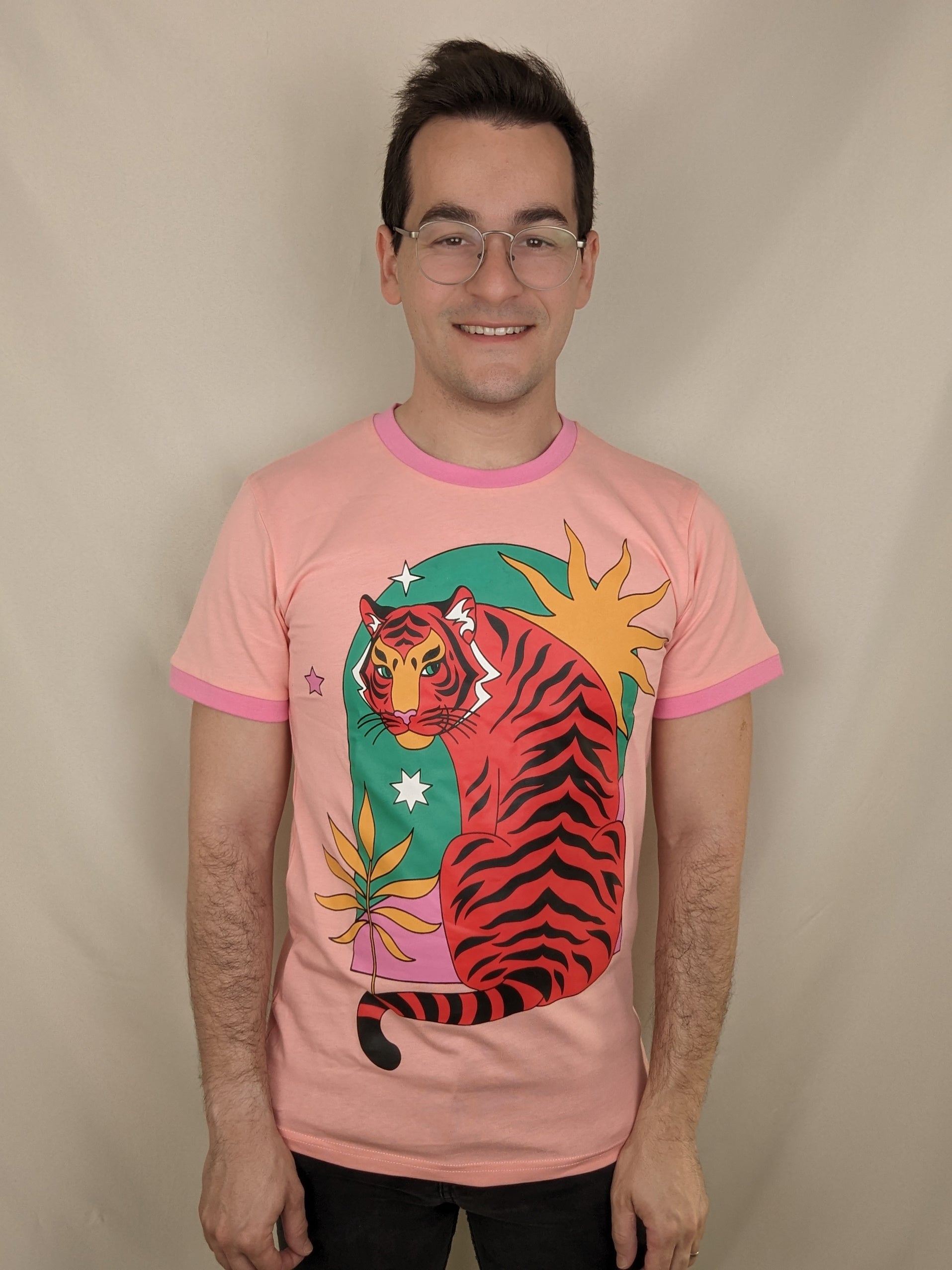 Pink best sale tiger shirt