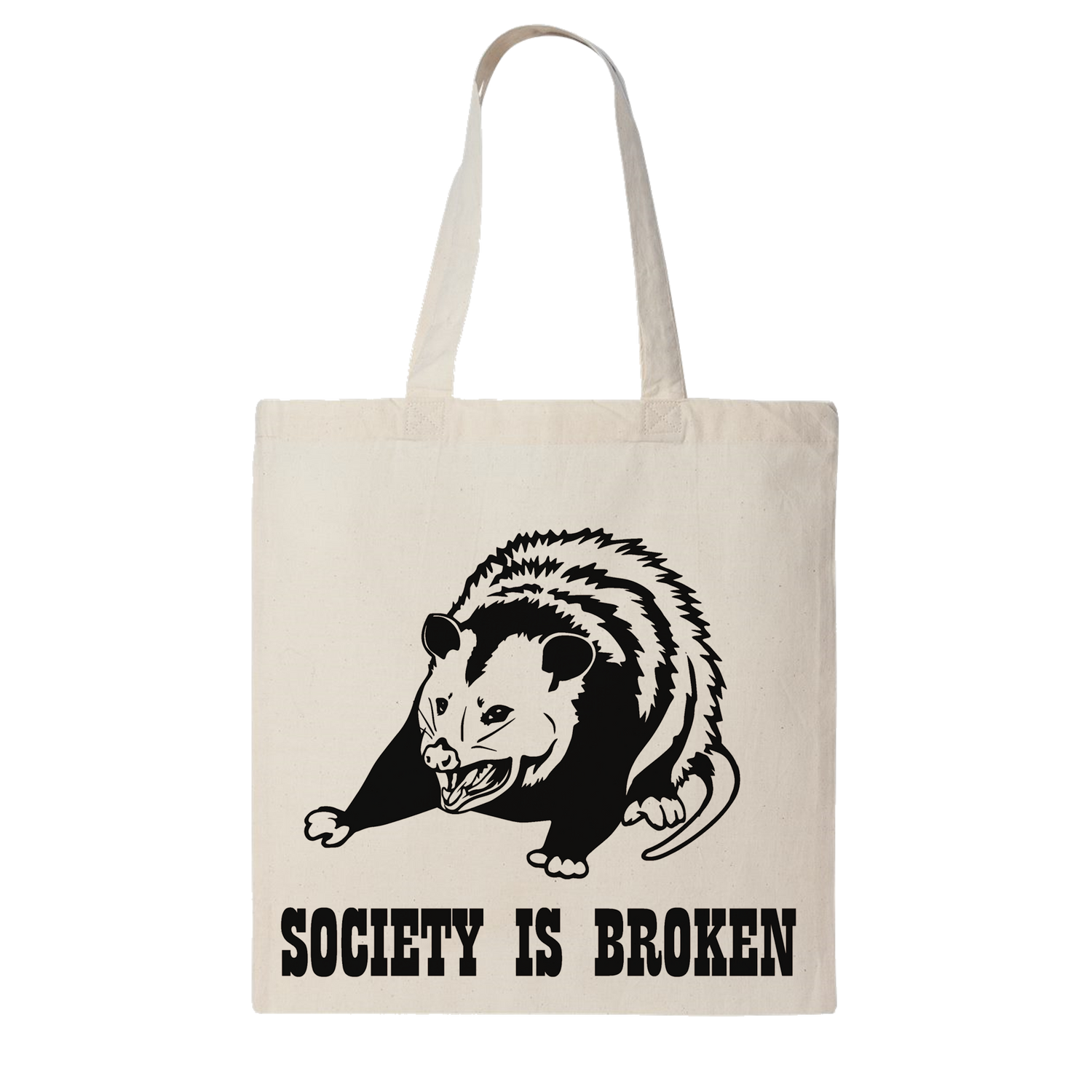 The SOCIETY IS BROKEN Possum Tote Bag - Sleepy Peach