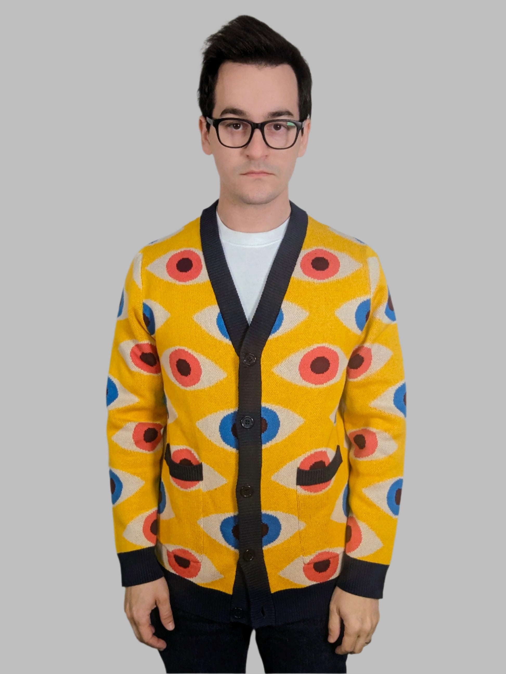 The Bauhaus Eyeball Cardigan - Sleepy Peach