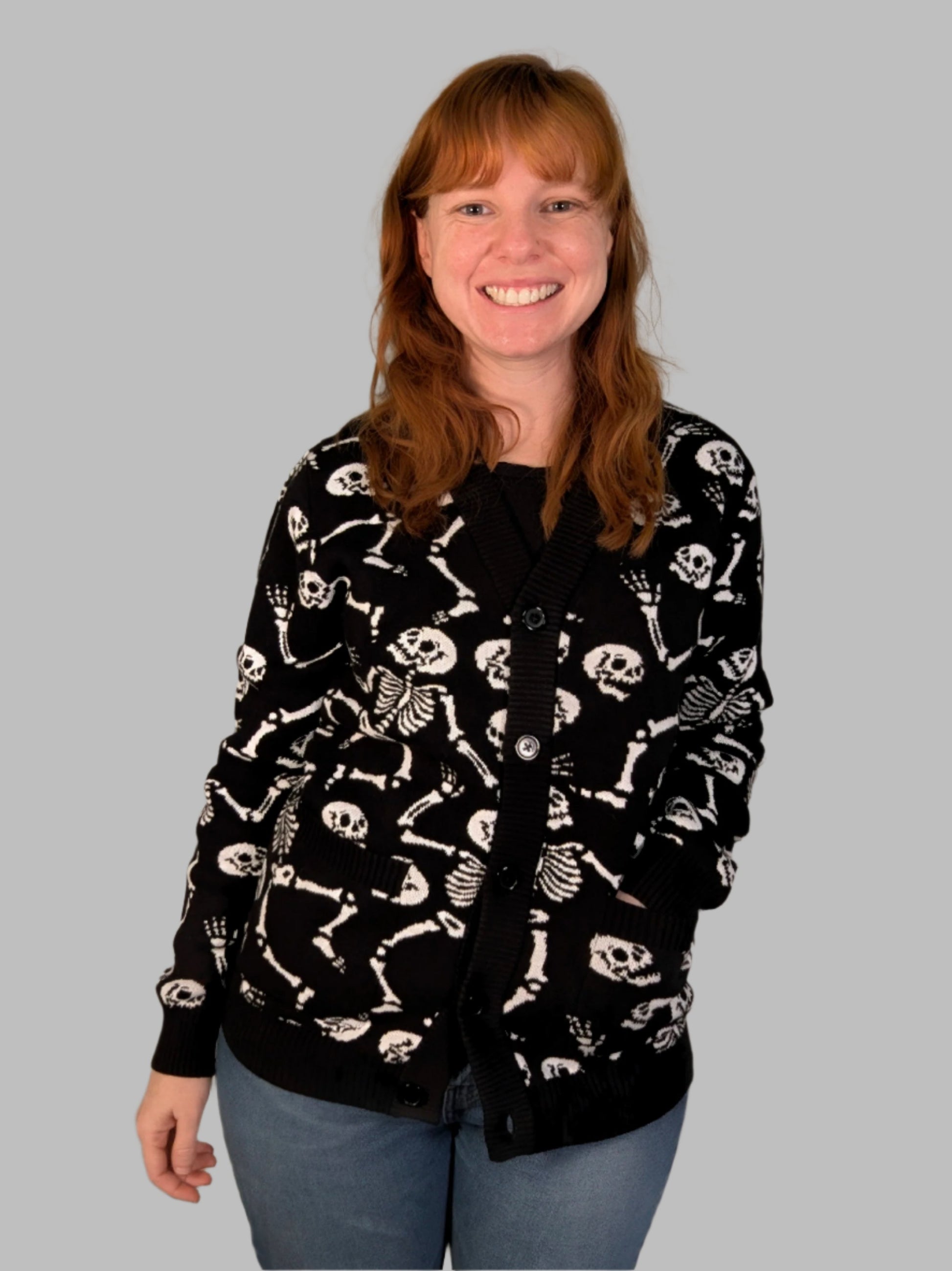 The Skeleton Dance Cardigan - Sleepy Peach